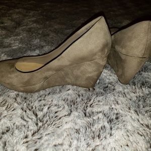 Suede wedge heels